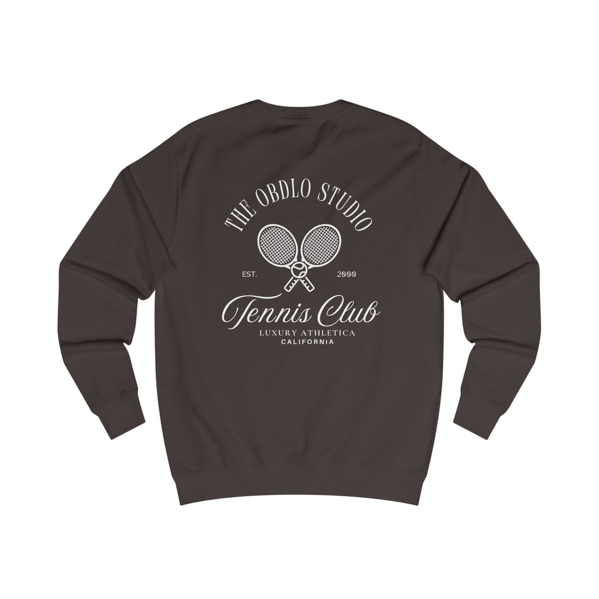 Tennis Club crewneck in hot chocolate, heavyweight crewneck
