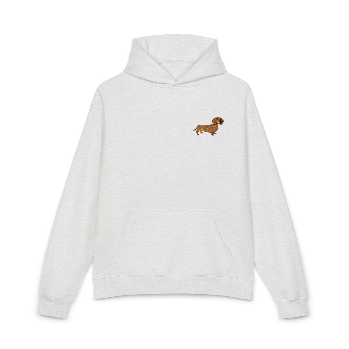 Dachshund Society hoodie in pine green, relaxed fit