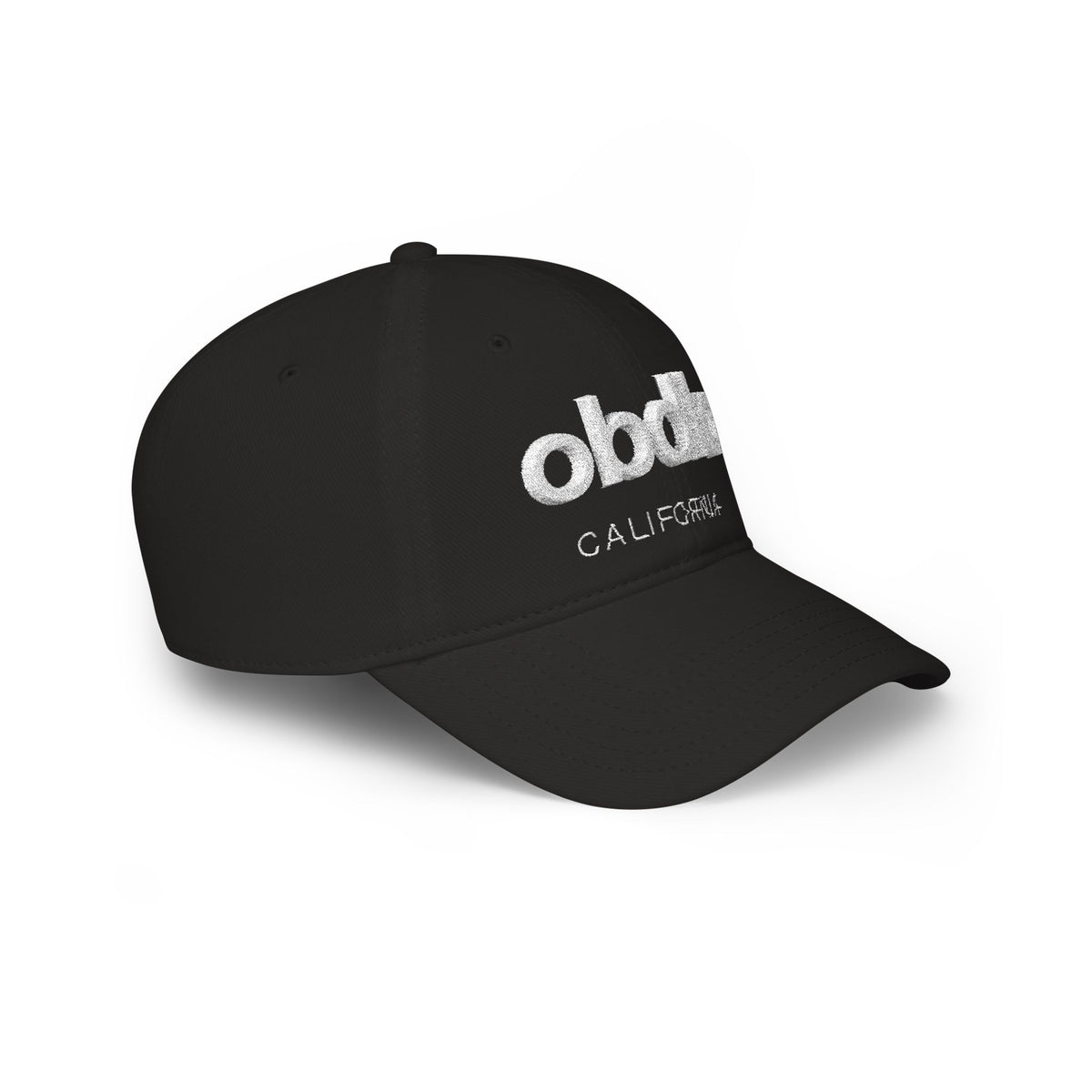 Low Profile cap side view, six panel construction