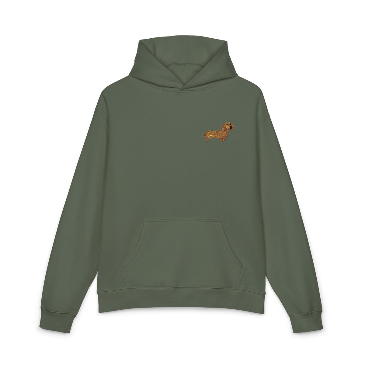 Dachshund Society hoodie in butter, dog lover gift